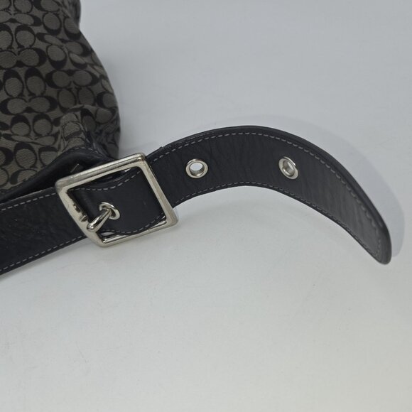 Coach Legacy Black Gray Signature Logo Purse Jacquard Duffle Shoulder Bag Tass - Picture 9 of 16